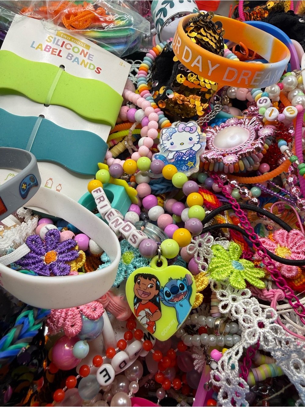 Women's and Kids Necklace and Bracelets lot almost 3 lbs Disney Hello Kitty more